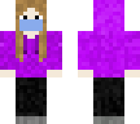 purple hoodie + mask