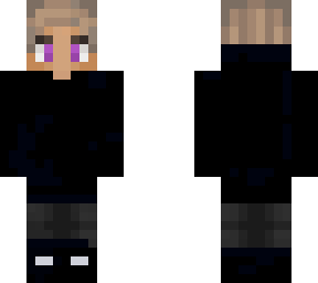 purpled but in black outfit