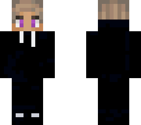 purpled but in black outfit