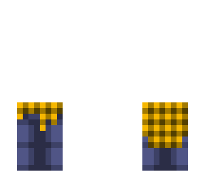 yellow plaid on blue jeans