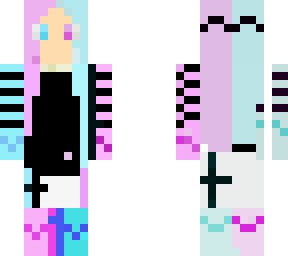 blue and pink girl