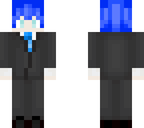 blue hair suit