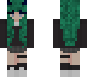 cute grren hair girl