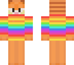 garfield with rainbow turtleneck
