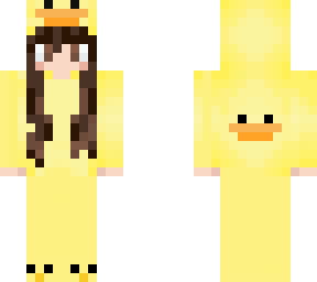 girl in a duck onesie with hood!!