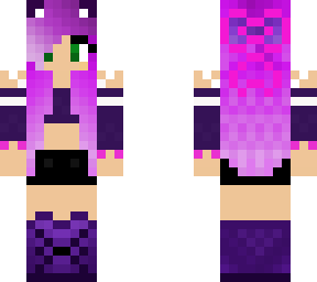 purple haired cheerleader touch-up