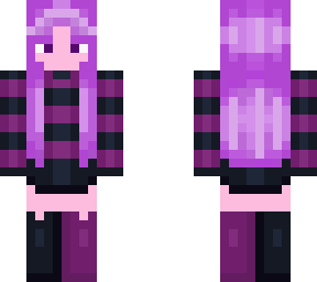 purple stripe girl
