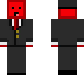 red but with suit and beanie