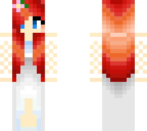 red haired girl in wedding dress