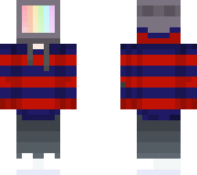 tv head (striped)