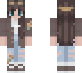 brown haired girl with googles