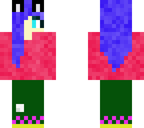 cute wolf girl minecraft skin (remastered)