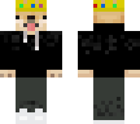 doge with crown in black sweater