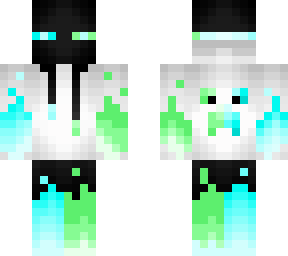 green and blue fire enderman