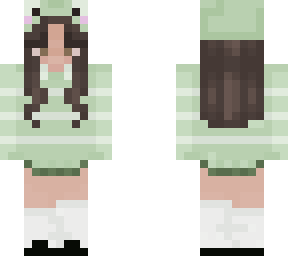 green sweater girl + frog hat