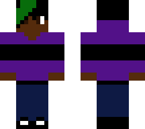 me with purple sweater with black stripe