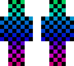 minecraft checkered skin cold colors