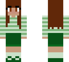 monochrome green striped sweater and skirt