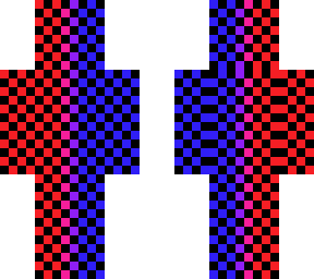 old red and blue checker board