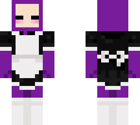 purple teletubbie in a maid outfit