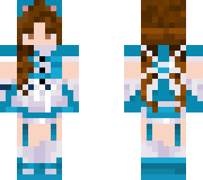 Blue Maid Cat Girl | Minecraft Skin