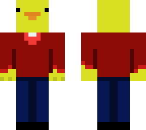 duck in a red tux