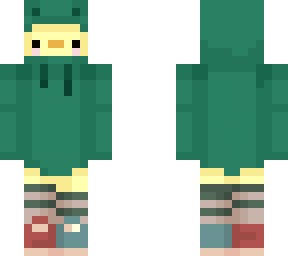 duck with a frog hoodie