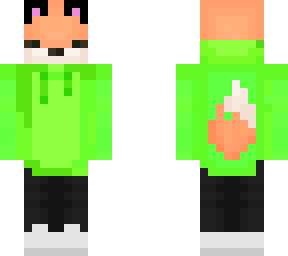 fox with a green hoodie