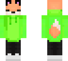 fox with a green hoodie