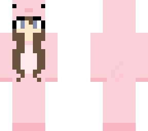 girl with brown hair in pig onesie