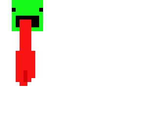 green head with tongue