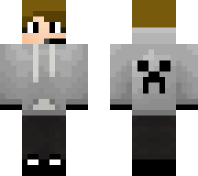 grey faded gamer hoodie headset with creeper at the back