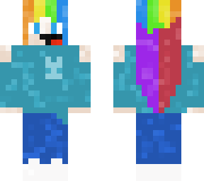 my first thing but with a blue shirt and rainbow hair