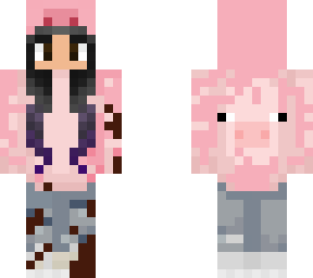 pig sweatshirt girl w/ purple hair