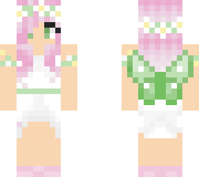 Pink hair flower fairy | Minecraft Skin