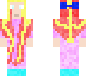 pretty girl with red and yellow hair