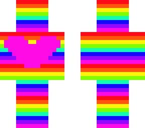 rainbow strip skin with a heart
