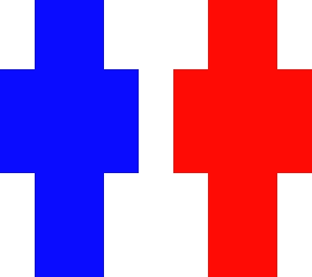 red blue