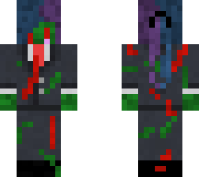 zombie kid suit blue and purple hair