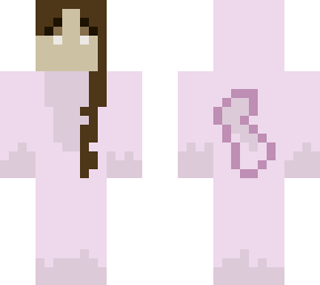 *fixed* brown haired brown eyed girl in a pink wolf onesie