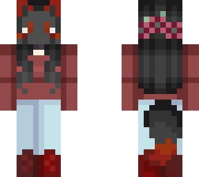 black and red kitsune costume