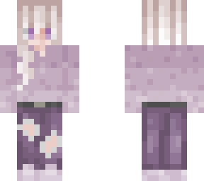 blonde hair purple jumper girl