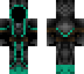 cyan hooded person