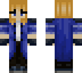 female skin blue jacket