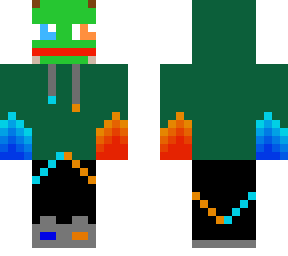 guy with pepe mask fire and water