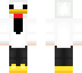 maskless chicken with a tie