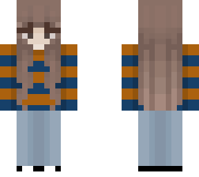 orange n blue striped sweater girl