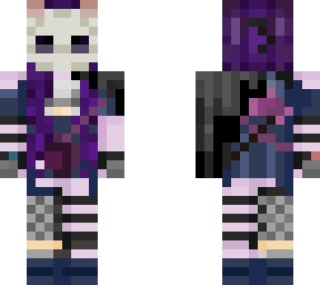 purple masked lady