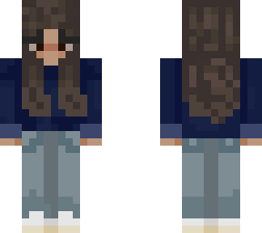 blue sweatshirt with brown hair girl