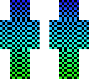 blue to green faded man with black checked overlay